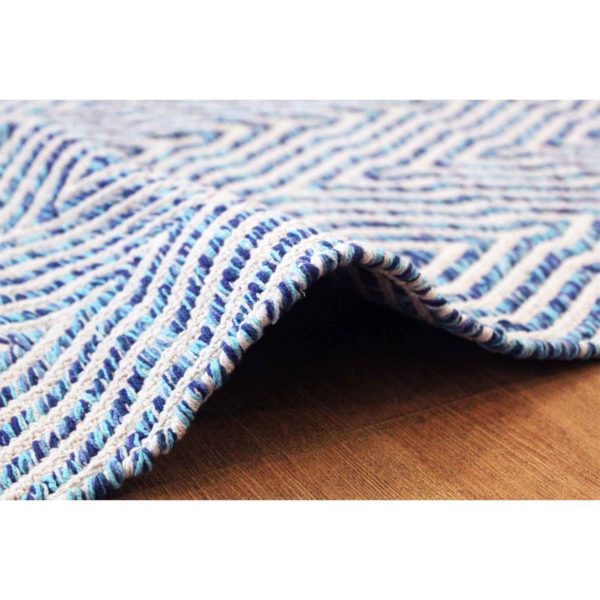 blauw design tapijt