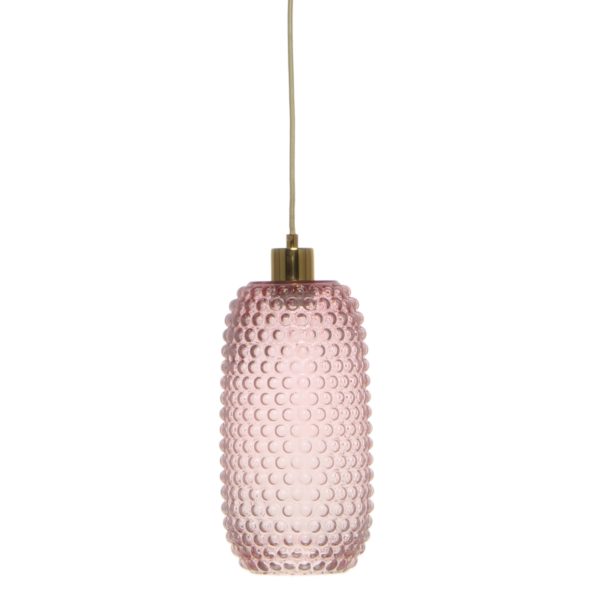 Roze glazen hanglamp Jori Studs