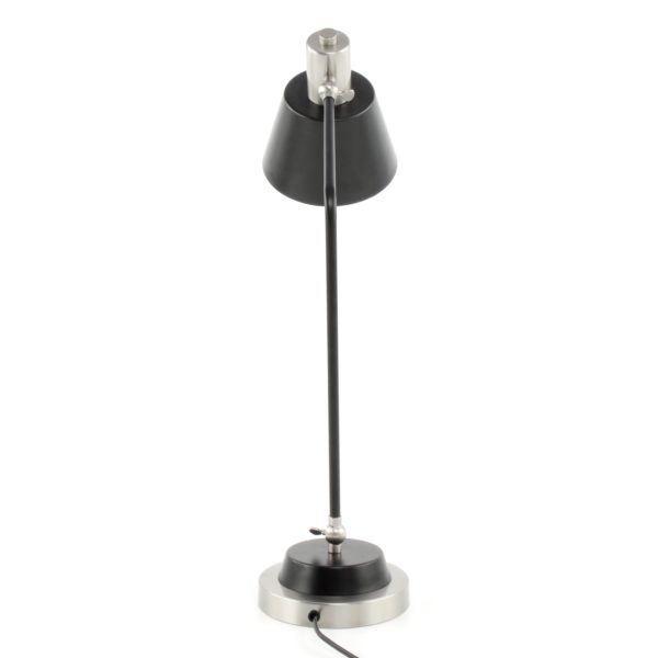 Zwarte tafellamp Troy Zilver