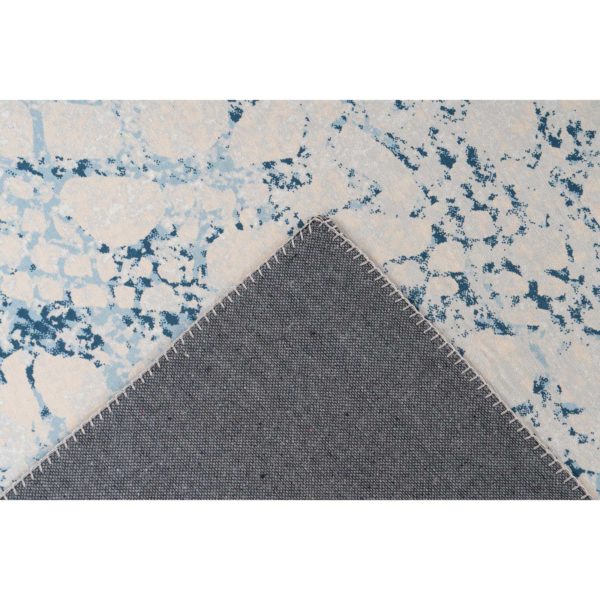 Design tapijt blauw wit