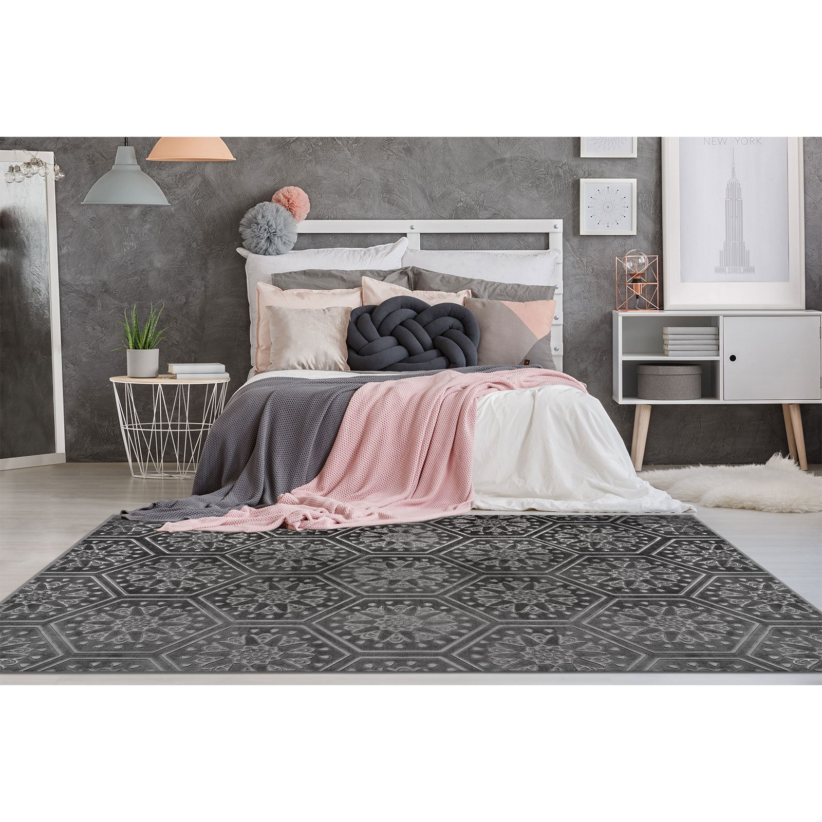 Antraciet slaapkamer tapijt | Vloerkleden | kameraankleden.nl
