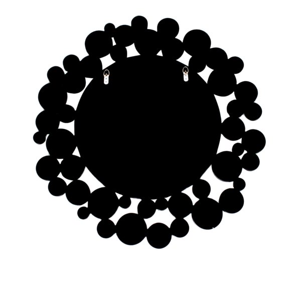Zilveren ronde wandspiegel met zwart Bub