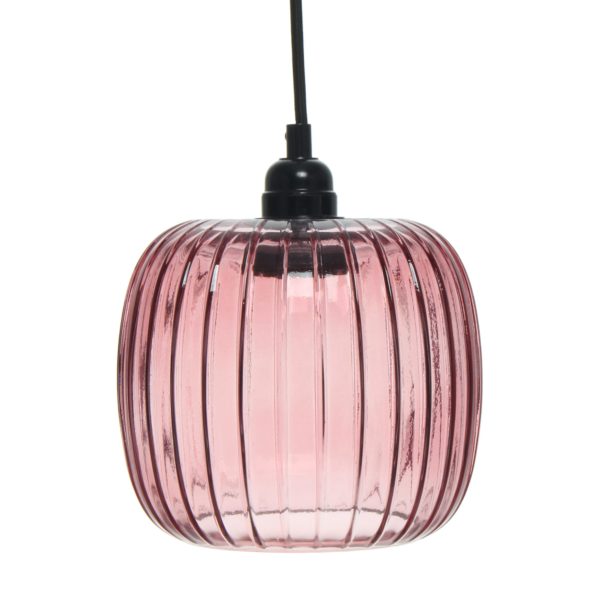 Roze glazen hanglamp Carla