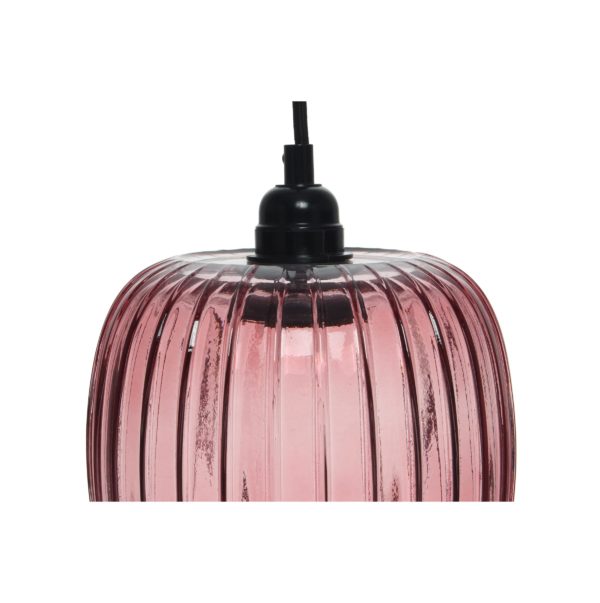 Roze glazen hanglamp Carla