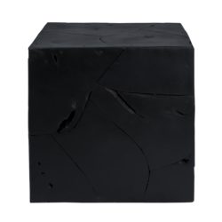 Zwarte vierkante houten bijzettafel Blok XL