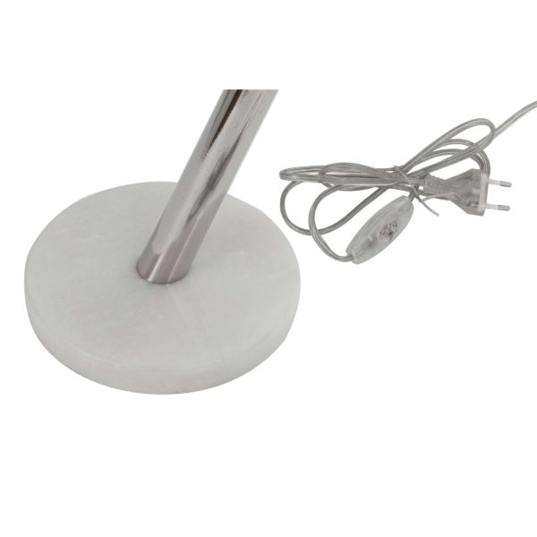 Kleine zilveren tafellamp Cosy met marmer
