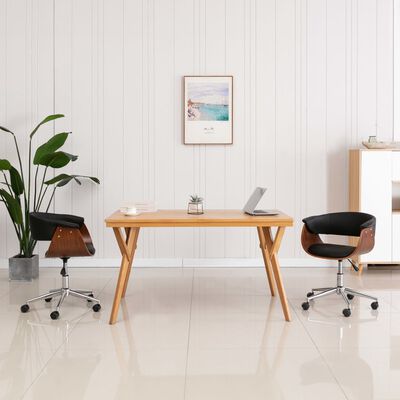 Design bureaustoel met hout en zwart Birou