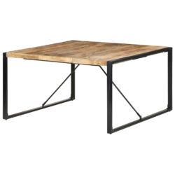 Vierkante houten tafel met zwart staal 140cm