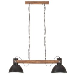 Eettafel hanglamp met hout en zwart Vinny