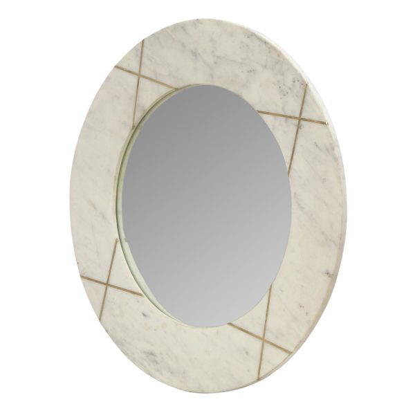 Ronde witte spiegel Ubbe