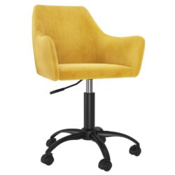 Gele bureaustoel met wieltjes