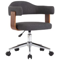 Grijze kantoorstoel met hout