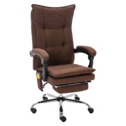 Bruine stoffen kantoorstoel met massagefunctie