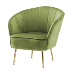 Groene velvet fauteuil Pola