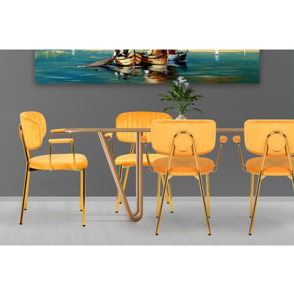 Oranje eettafel stoelen met armleuning Kira