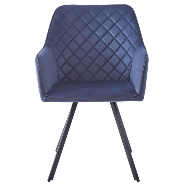 Moderne blauwe eetttafel stoel met armleuning Amber